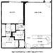 303 North Swall Drive - 1 Bedroom, 1½ Baths - Floor Plan