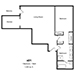 432 North Palm Drive - 1 Bedroom, 1 Bath - Floor Plan